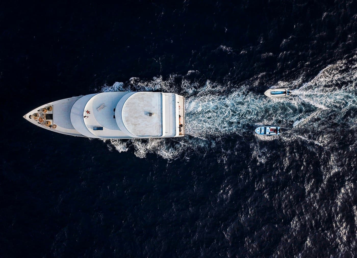 Yacht with davit